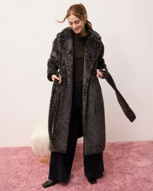 Flexible Fit Wear Weatherproof Shell Lucia Long Fur Leopard Coat