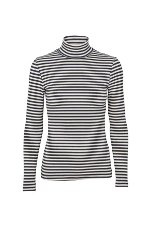 Ludmilla High-neck - Birch/Navy Leather combination