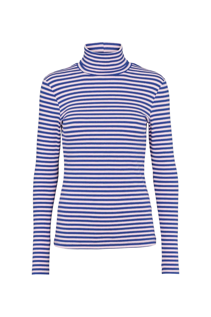 Long Sleeve Cozy Look Wear Ludmilla High-neck - Clematis blue/ Sweet Lilac