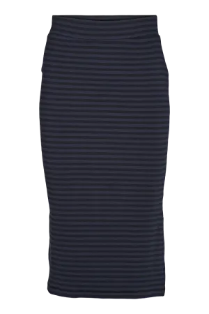 High Elasticity Material Ludmilla Long Skirt - Black/Navy