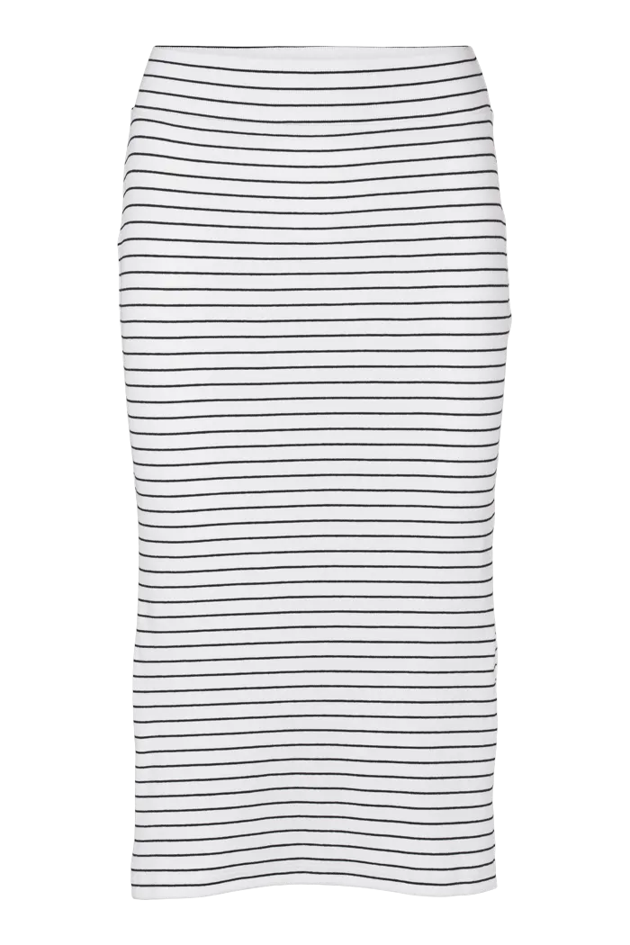 Anti Pilling Fabric Ludmilla Long Skirt - Bright white / black