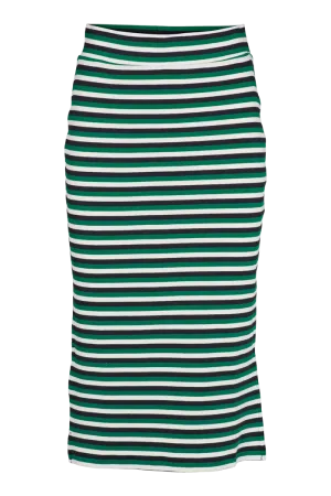 Maximalist look Luxury Finish Ludmilla Long Skirt - Green jacket / black / whisper white