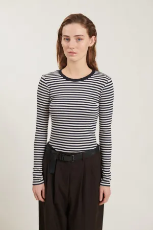 black friday Ludmilla LS Tee - Birch/Navy