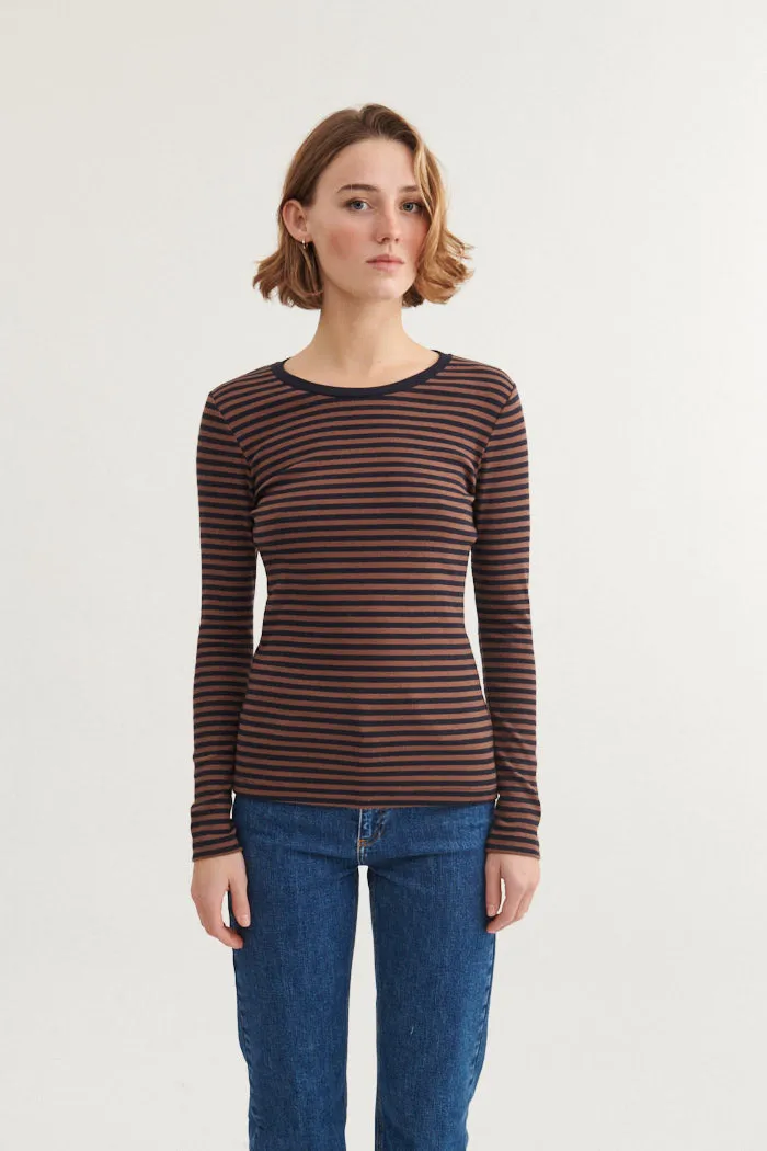 Trendy Comfort Fit Ludmilla LS Tee - Carafe / Black