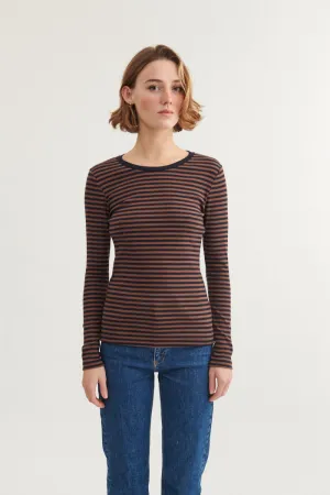 Trendy Comfort Fit Ludmilla LS Tee - Carafe / Black