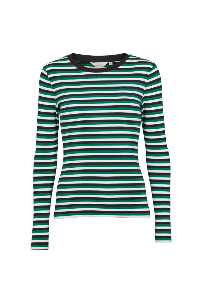 Ludmilla LS Tee - Green jacket / black / whisper white Flexible stretch Active Outfit