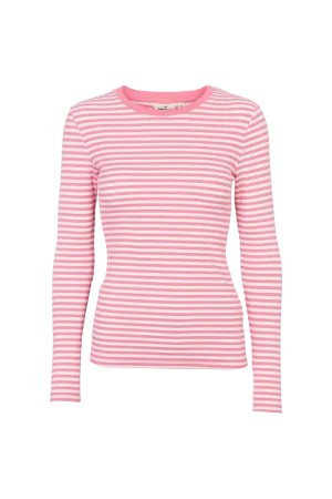 Comfortable Look Ludmilla LS Tee - pink carnation / bright white