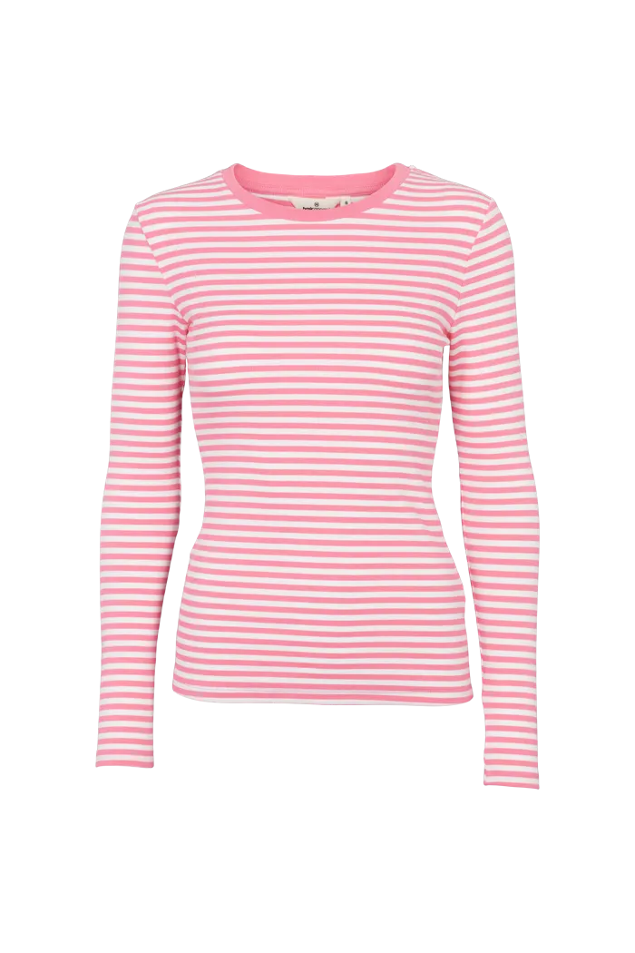 Comfortable Look Ludmilla LS Tee - pink carnation / bright white