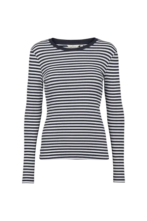 Trendy Fabric Ludmilla LS Tee - Sky Captain / Bright White