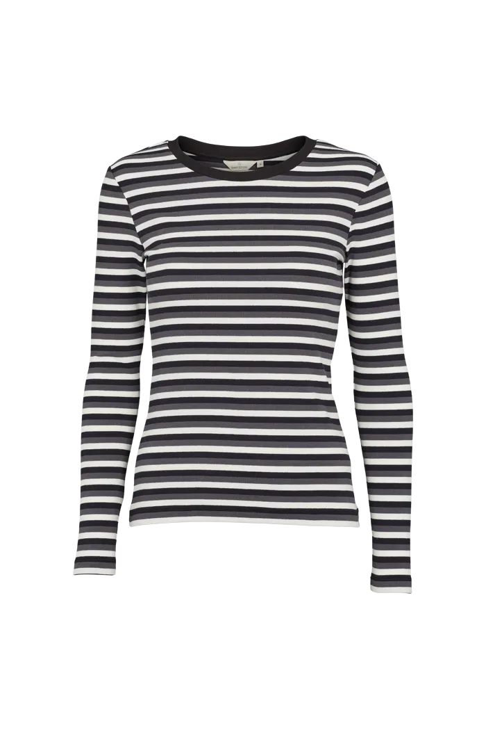 Ludmilla LS Tee - whisper white/dark grey mel./black Trendy Vibes Wear AdvancedMoistureManagement