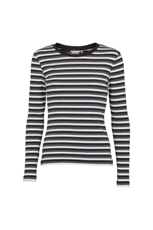 Soft Fabric Sporty Comfort Fit Ludmilla LS Tee - whisper white/dark grey mel./black