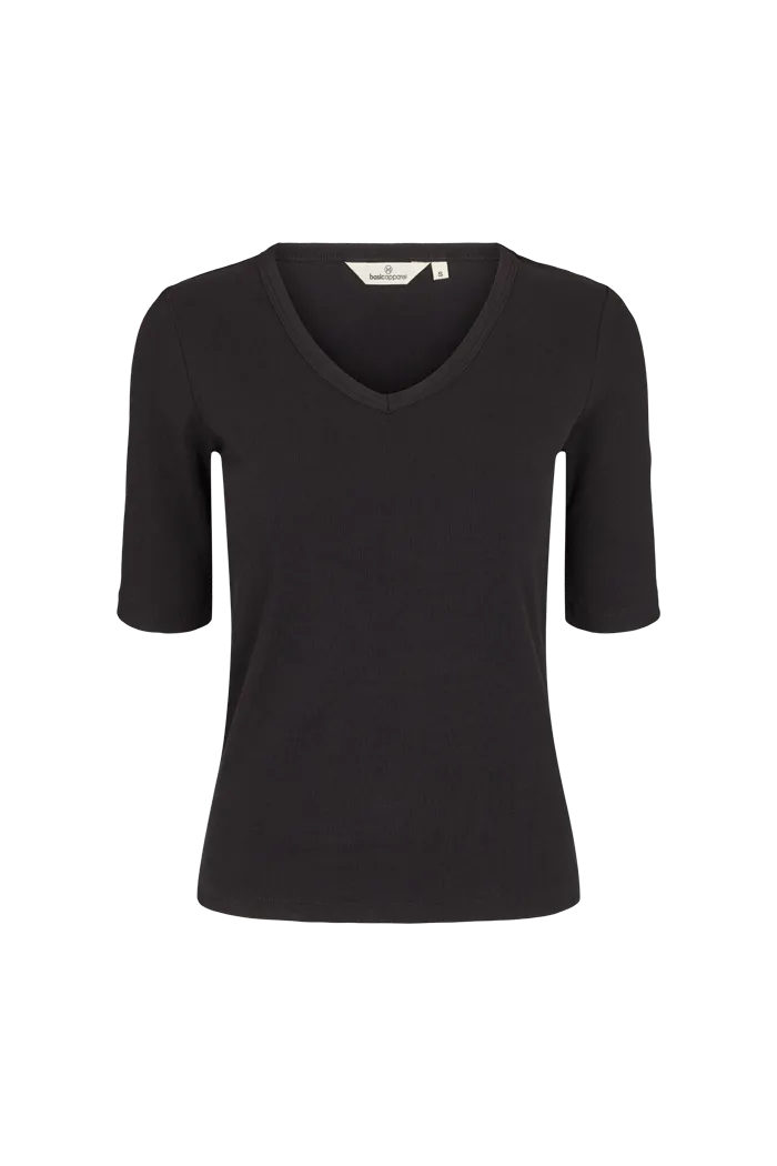 Pocket Reinforcement Casual Chic Ludmilla V-Neck - Black