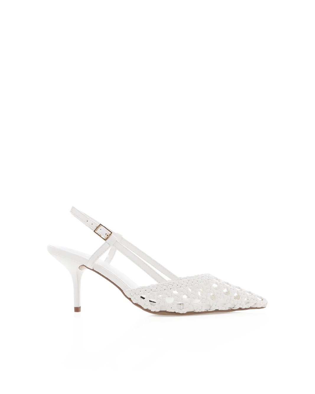 Smart Casual Leather Heeled Sandals LUMMI - WHITE