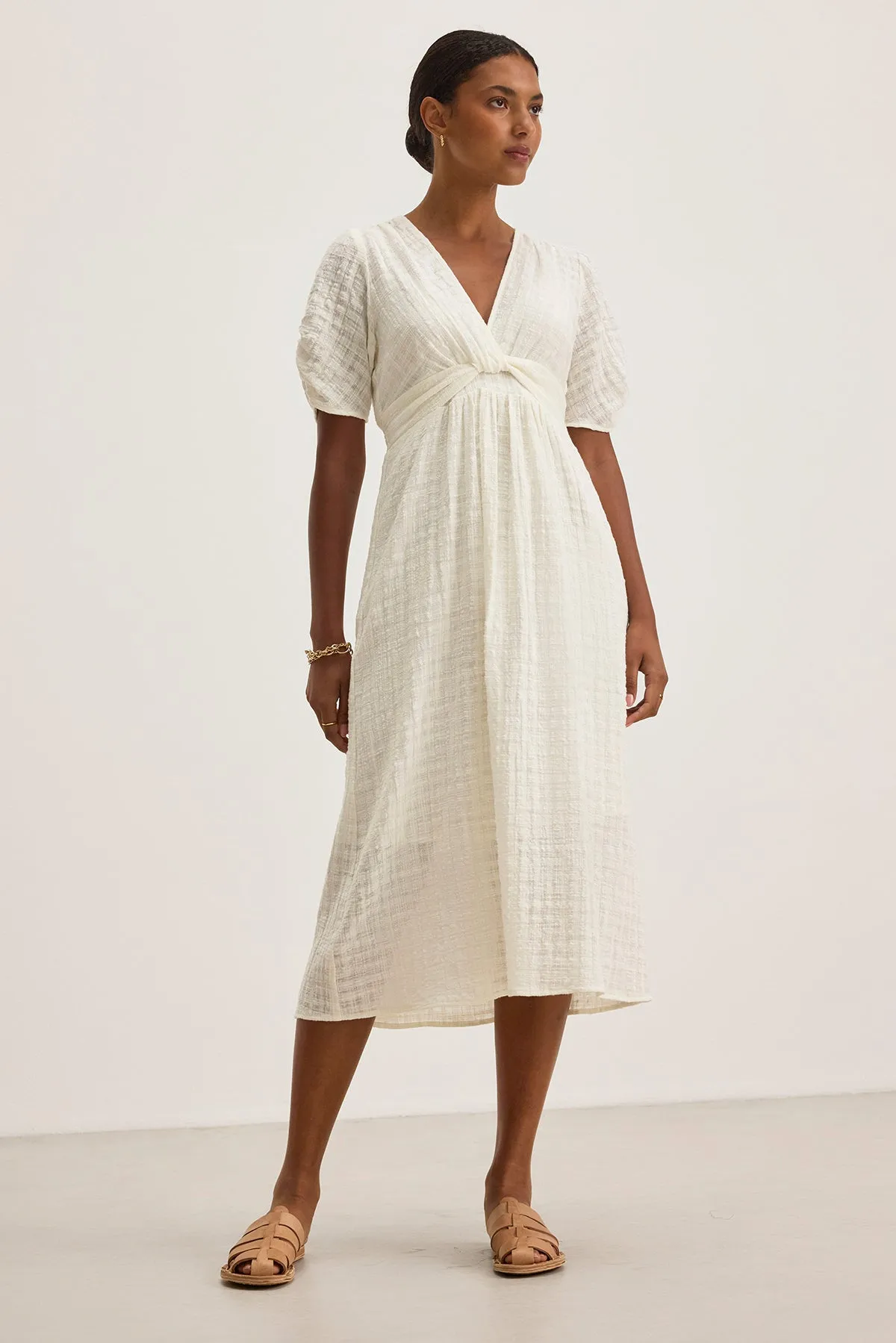 Bold Fashion Office Layer ELOISE TEXTURED COTTON GAUZE DRESS