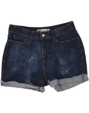 LEVI'S Womens 525 Denim Shorts US 10 Large W28 Navy Blue Cotton Travel Essential Compact Fold Design