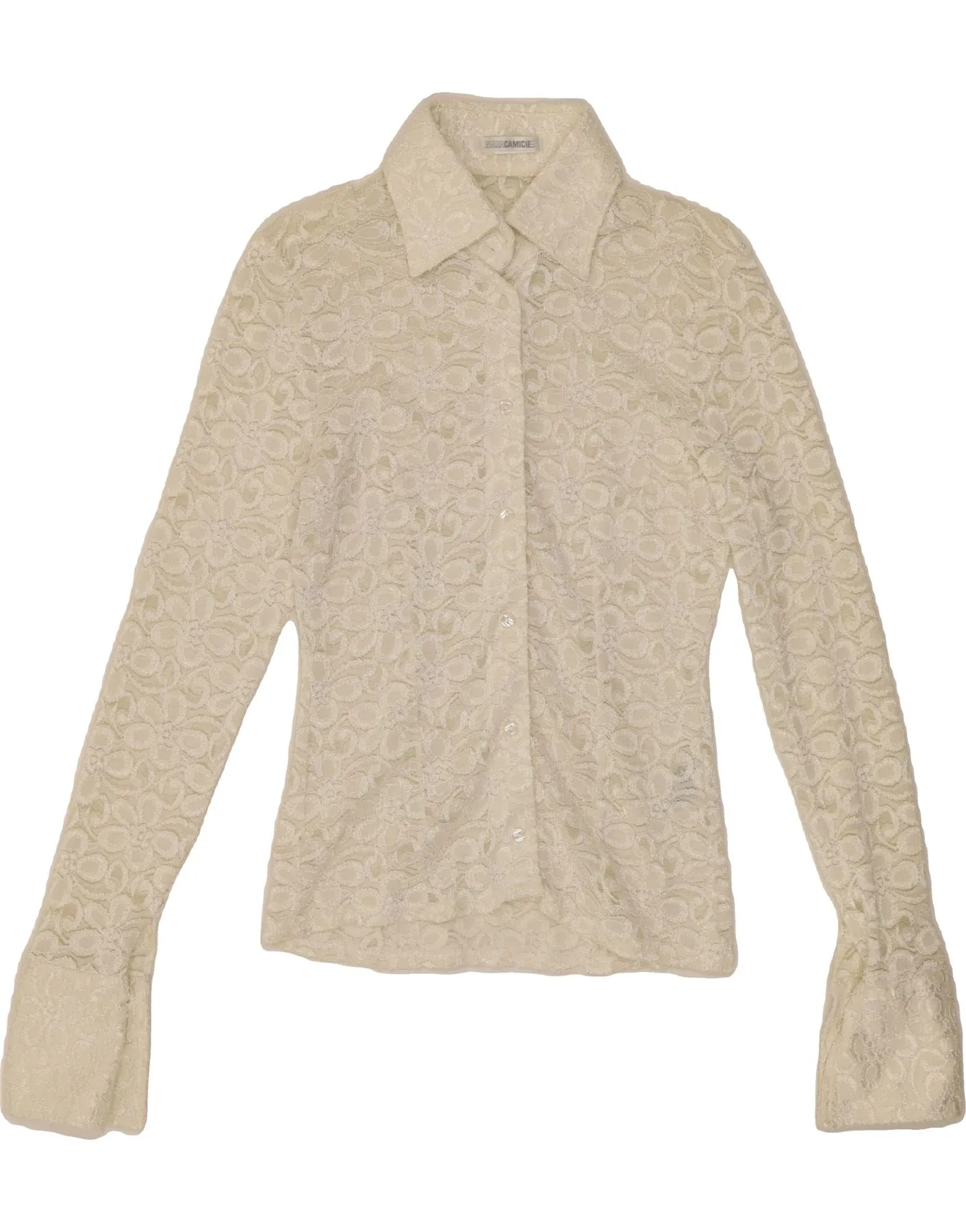 Statement Maker NARACAMICIE Womens Shirt Blouse UK 10 Small Off White Floral Polyamide