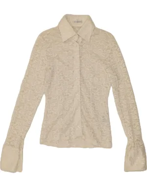 Statement Maker NARACAMICIE Womens Shirt Blouse UK 10 Small Off White Floral Polyamide