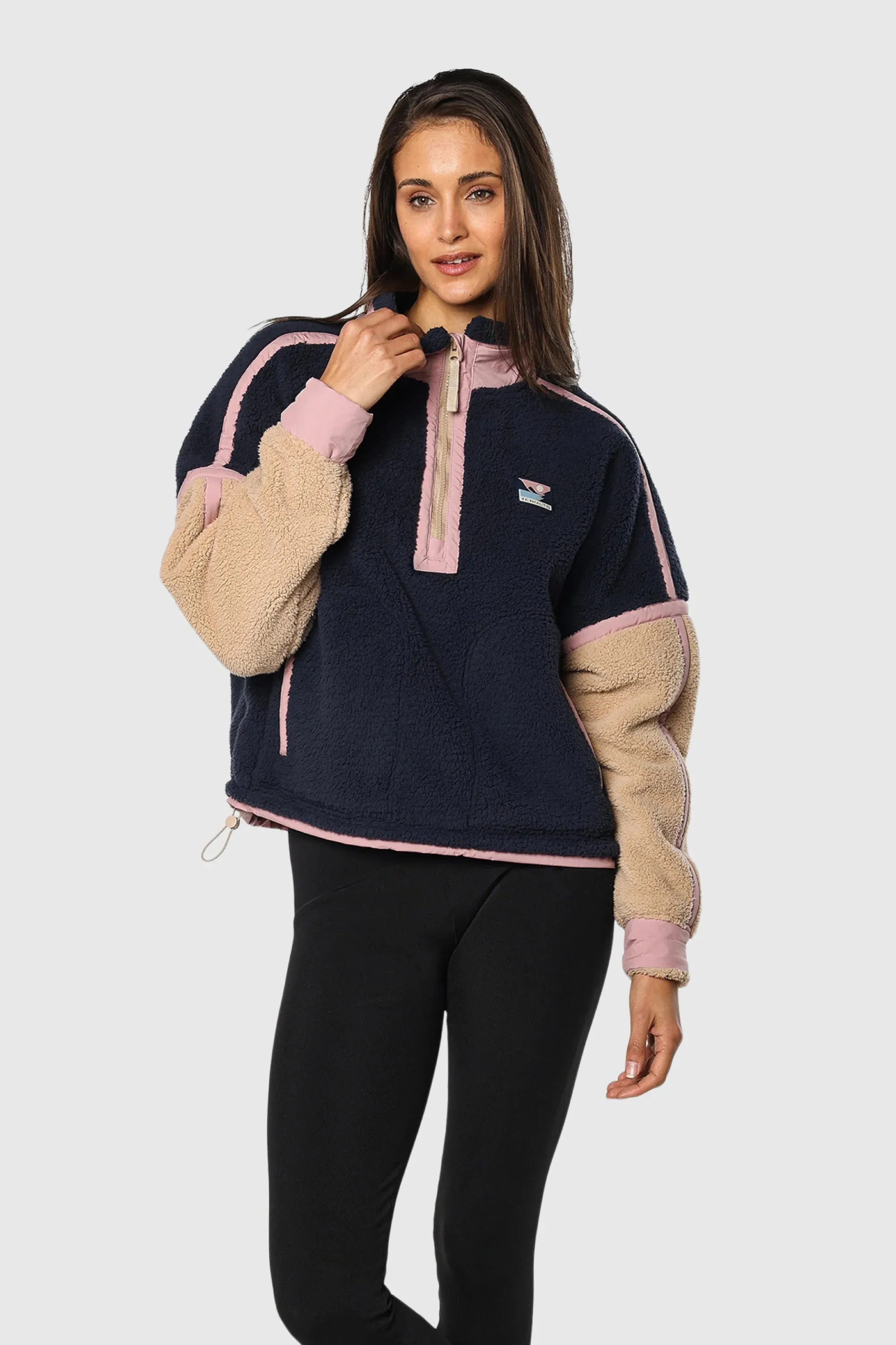 Water-Repellent Finish rhinestone accents Sherpa 1/4 Zip