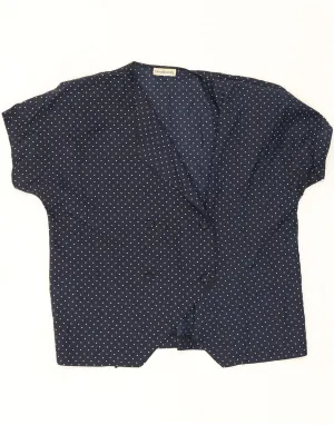 Business Meeting DIANA BENTALLS Womens Shirt Blouse UK 16 Large Navy Blue Spotted