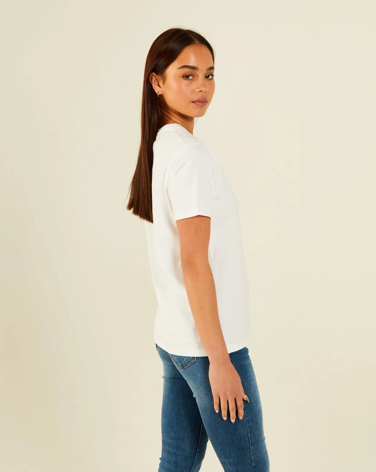 Margie T-Shirt Dove White Classic Outfit Style