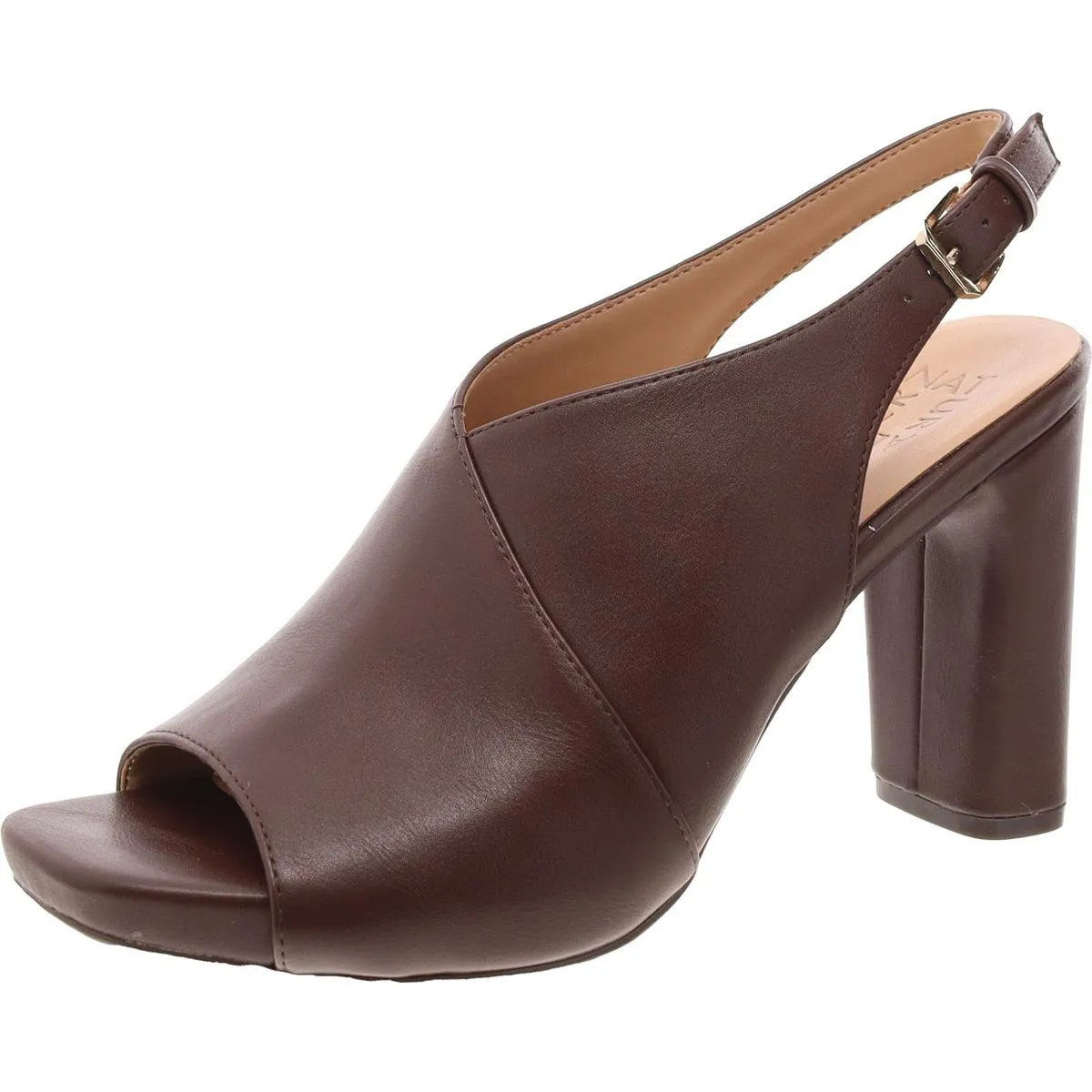 Mesh Upper Low Top Mason Womens Faux Leather Peep-Toe Slingback Heels