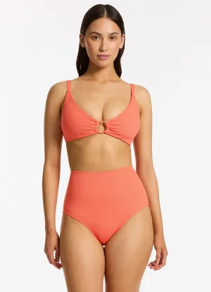 Alessia C-D Triangle Bikini Top - Guava Quick Pull Adjustment Reinforced Side Panels