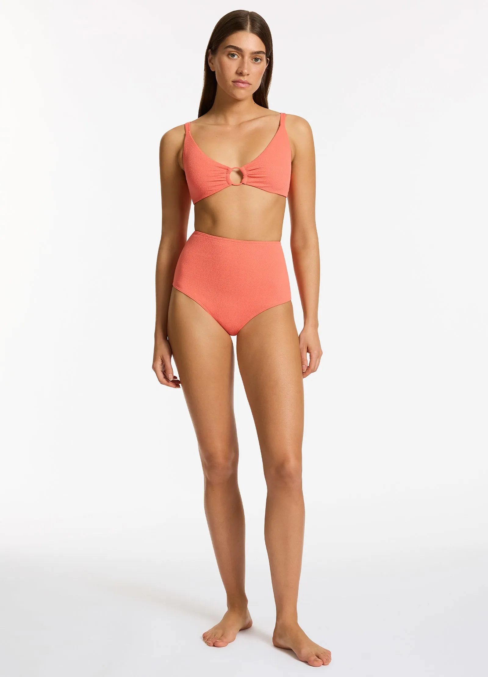 Alessia C-D Triangle Bikini Top - Guava Anti Chafe Edging