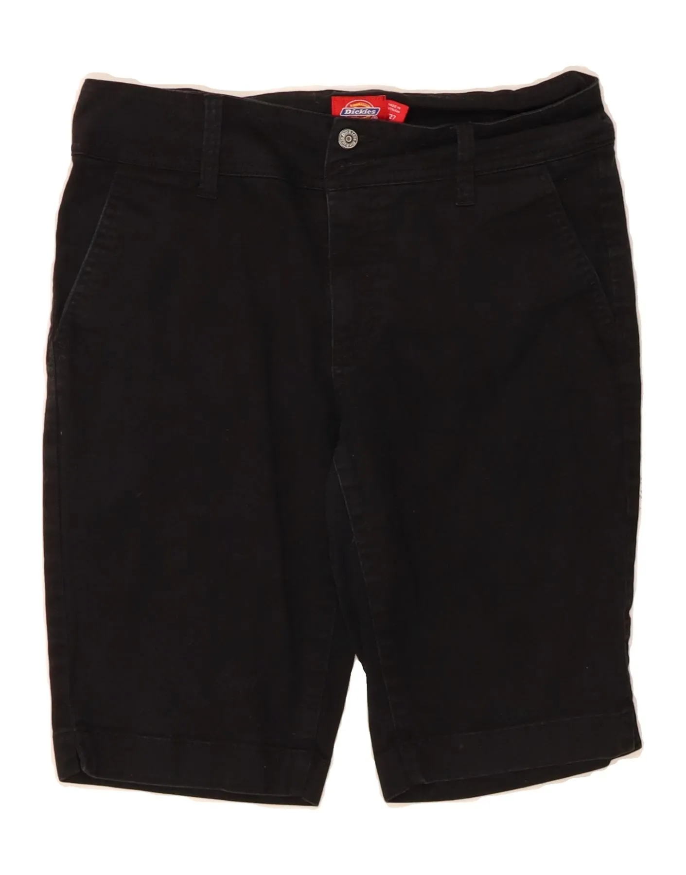 DICKIES Womens Chino Shorts US 5 Small W27  Black Cotton Lightweight texture