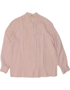 VINTAGE Womens Shirt UK 18 XL Pink Pinstripe Ergonomic Back Panel High Street Fashion