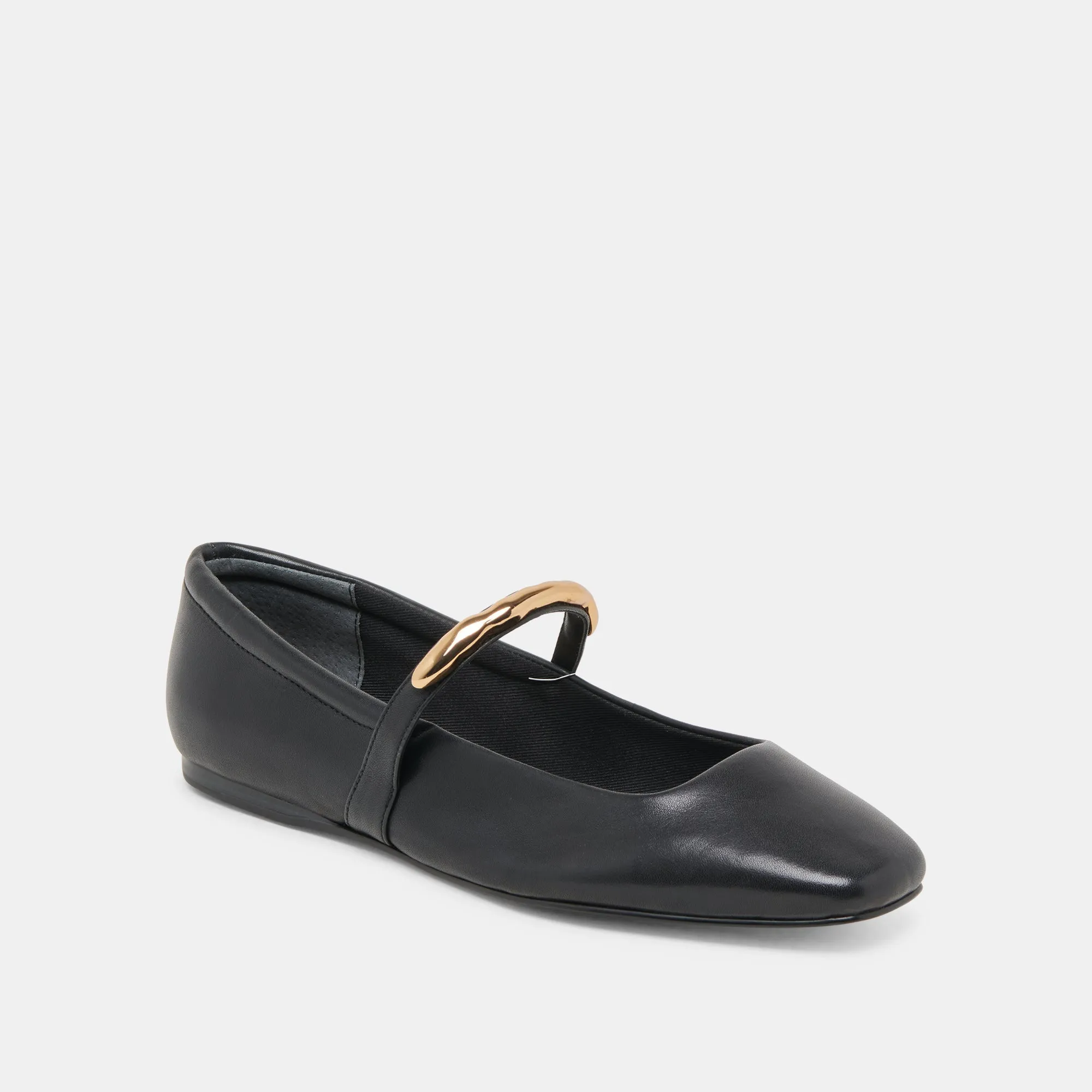 RADYA BALLET FLATS BLACK LEATHER Effortless Slip