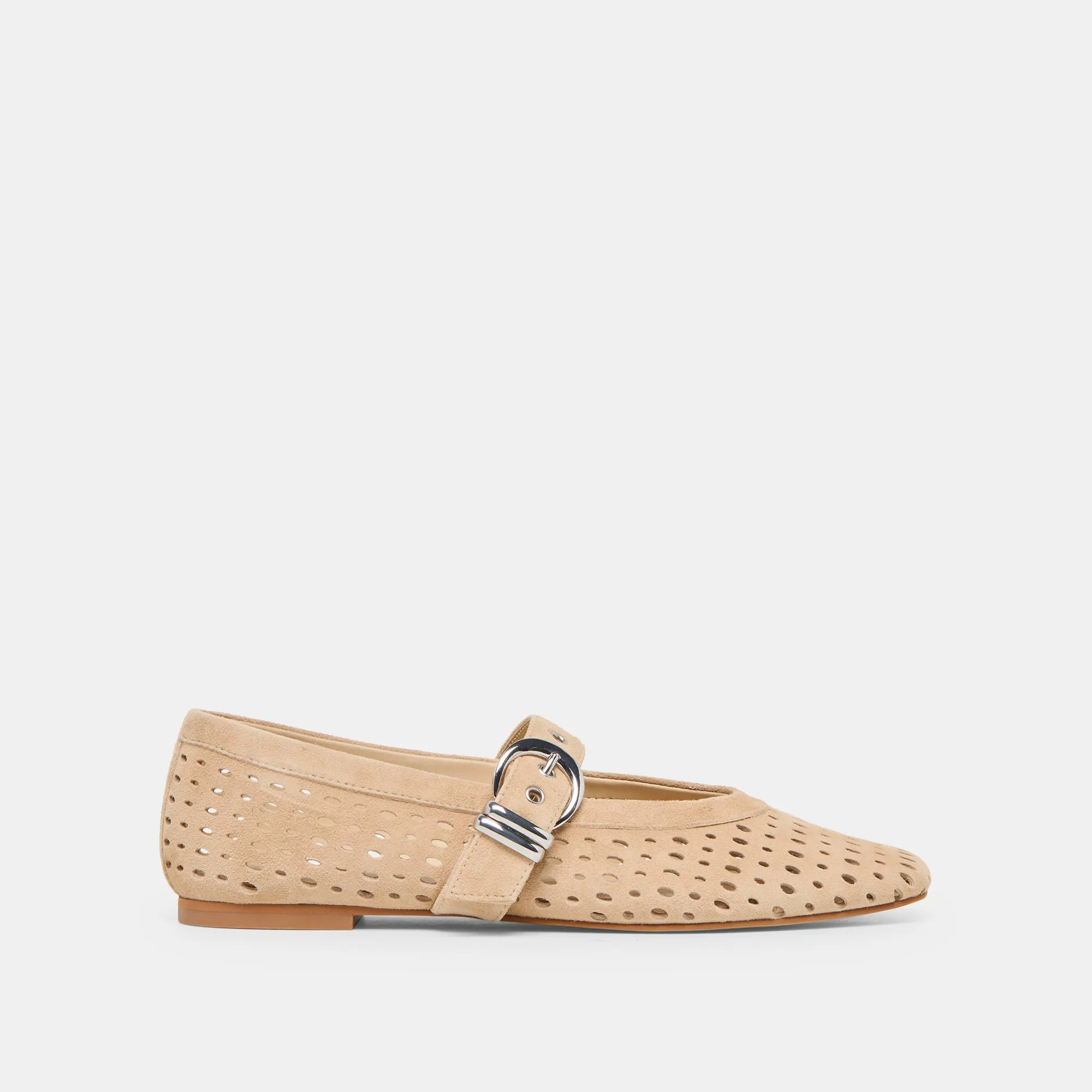 City Map MIKEL BALLET FLATS CAMEL PERFORATED SUEDE
