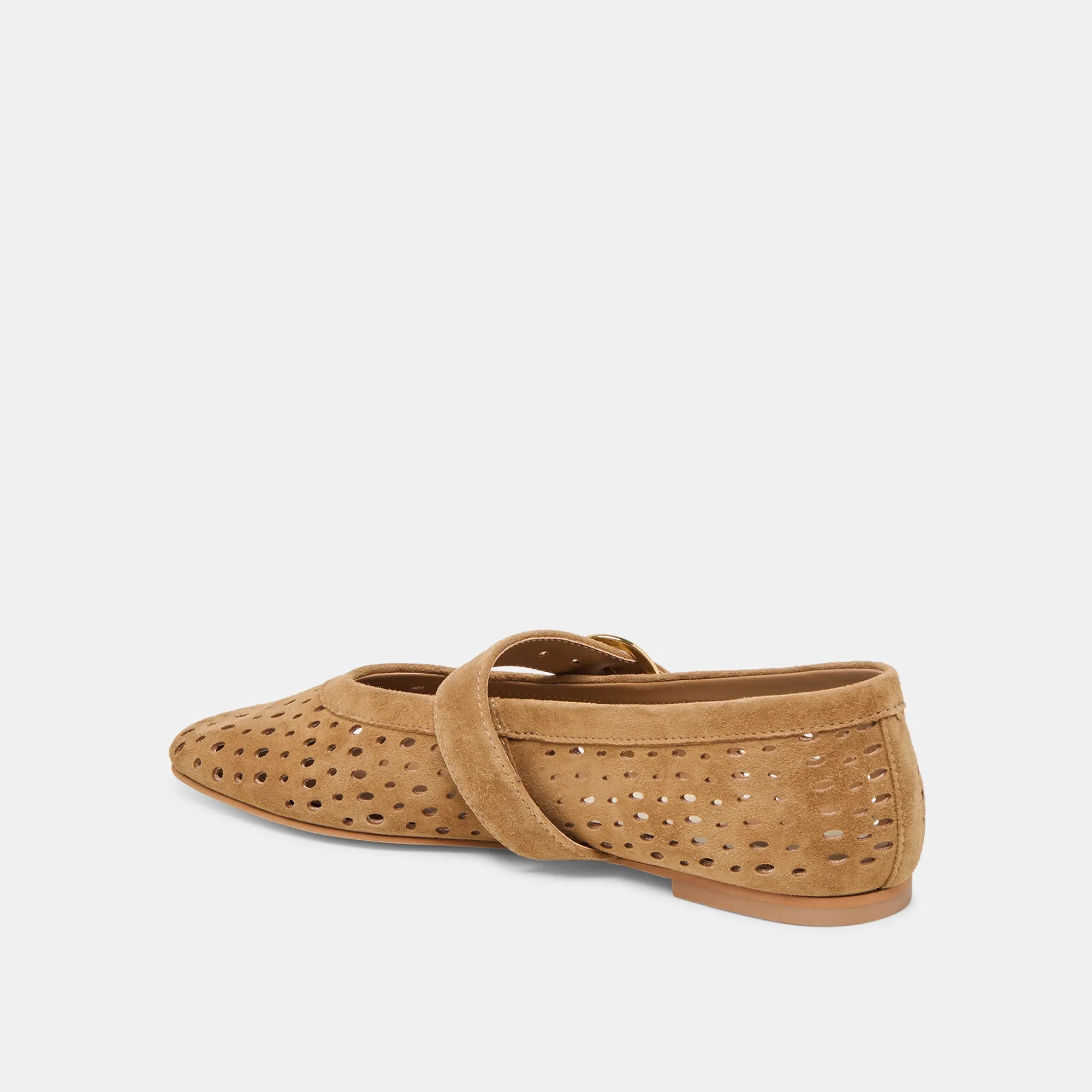 Daily Walk MIKEL BALLET FLATS LT BROWN PERFORATED SUEDE