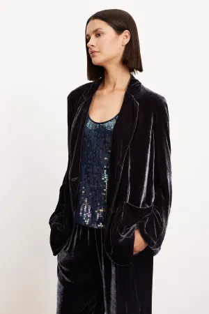 KYLA SILK VELVET BLAZER Dynamic flex
