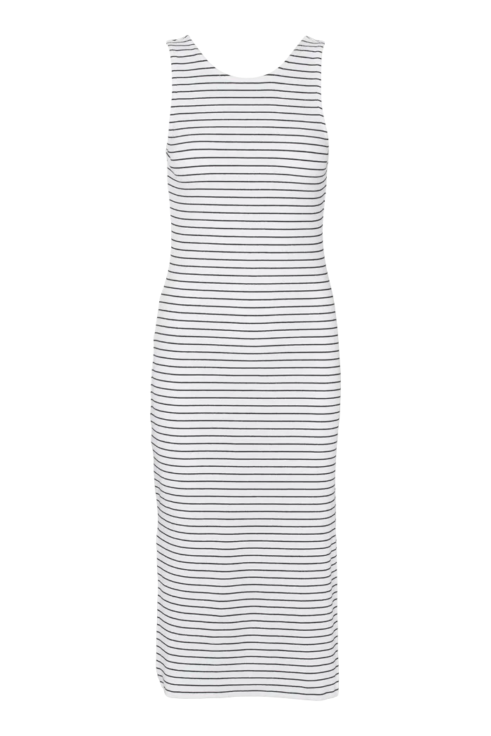 Color-Blocked Ludmilla Openback Dress - Bright white / black