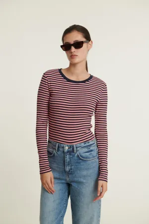 Ludmilla LS Tee - Sky captain / Conch shell Sporty Comfort Wrinkle Resistant Finish