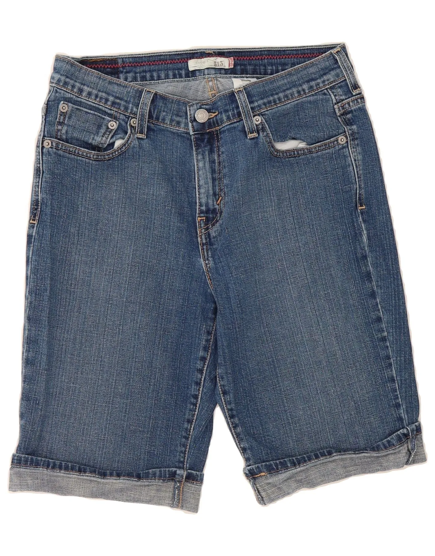 Pastel Shade Checkered Style LEVI'S Womens 515 Denim Shorts US 8 Medium W30  Blue Cotton