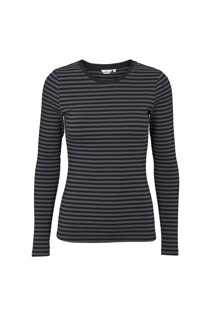 Ludmilla LS Tee - Blackened pearl / black Summer Favorite Ergonomic Cut