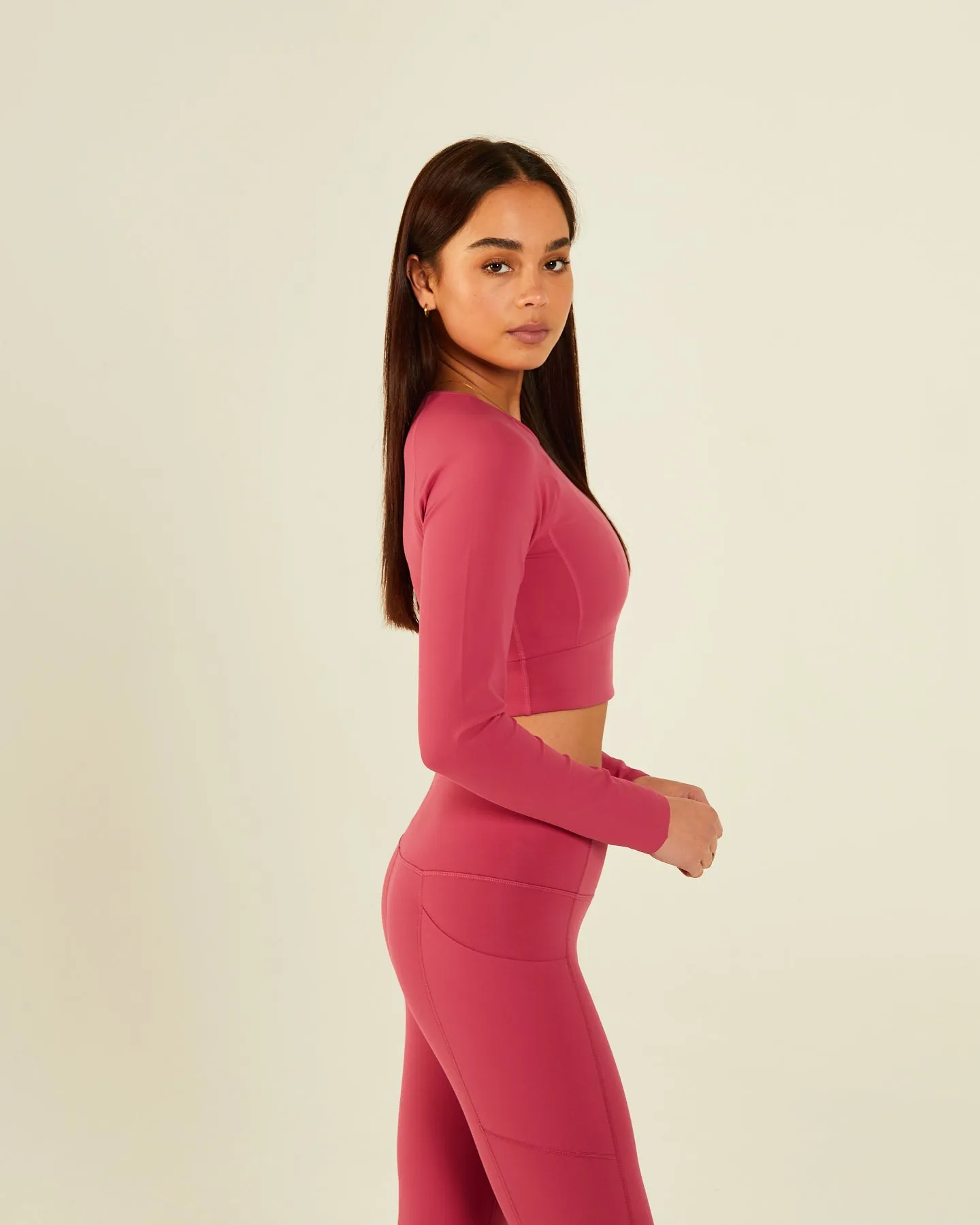 Mira Top Berry Sorbet Sleek Stretch Fit Beach relaxation
