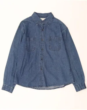 JANIQUE Womens Denim Shirt UK 16 Large Blue Cotton Organic Cotton