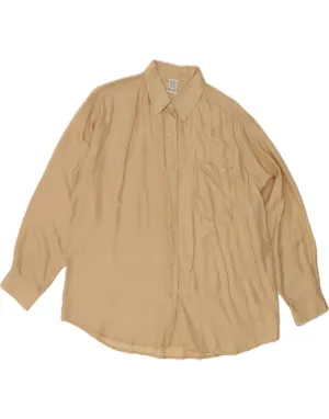 Water Repellent Finish Sporty Look VINTAGE Womens Shirt Blouse EU 44/46 XL Beige Silk