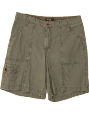 All Day Comfort Tech EDDIE BAUER Womens Cargo Shorts US 10 Large W32  Khaki Cotton