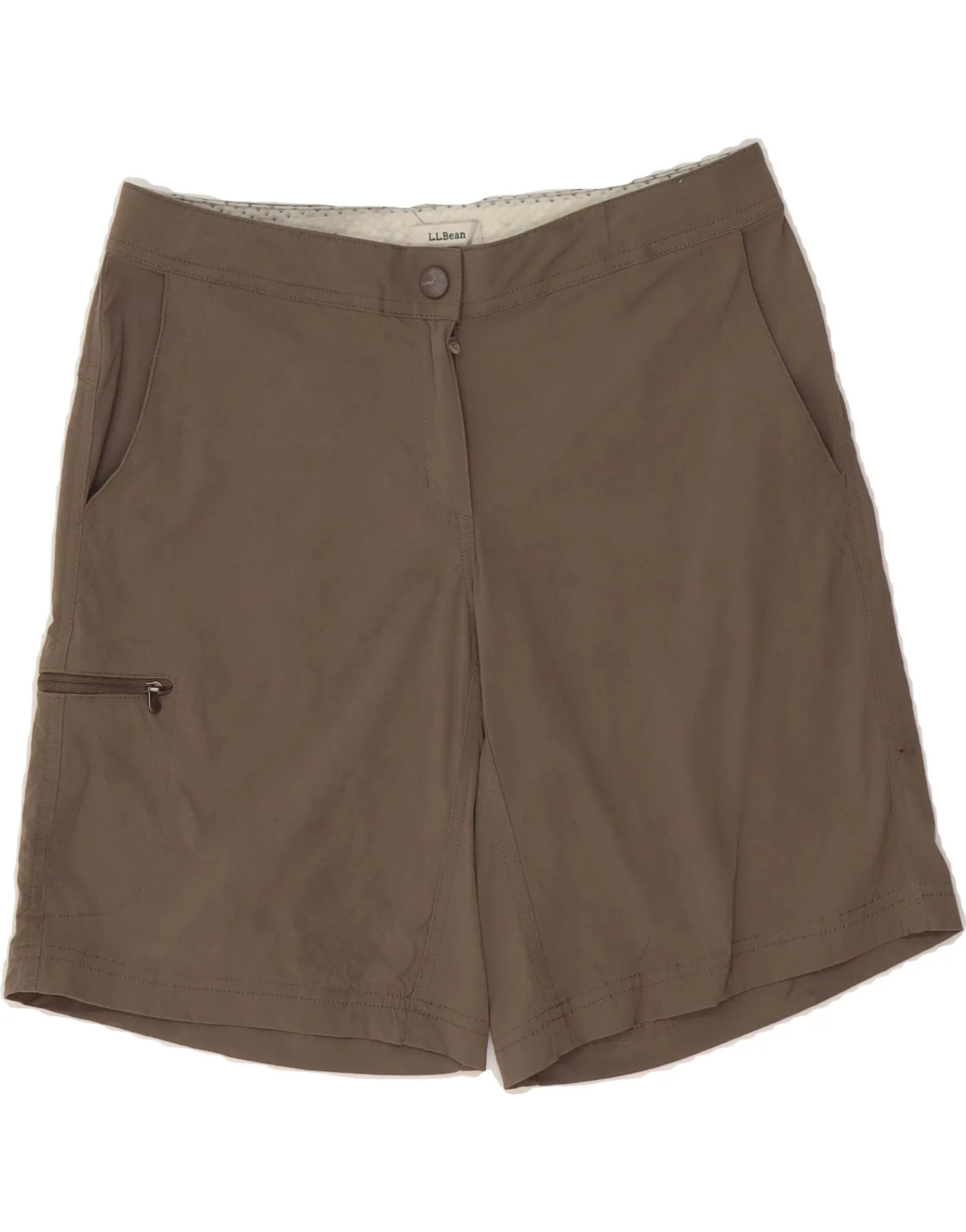 L.L.BEAN Womens Cargo Shorts US 6 Medium W30  Khaki Nylon Tall Option