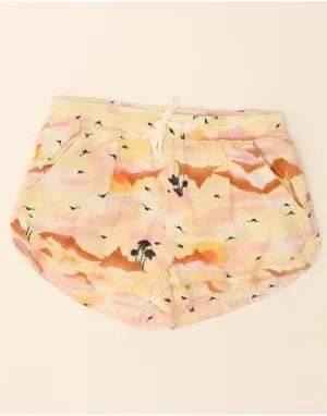 BILLABONG Womens Abstract Pattern Chino Shorts Medium W30 Yellow Tie Dye Seasonal Fashion Sports Ready