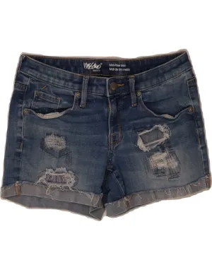 Budget Friendly MOSSIMO Womens Power Stretch Mid Rise Denim Shorts US 0 XS W25  Blue