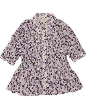 Hypoallergenic Lining Plus Size MARKS & SPENCER Womens Shirt Blouse UK 8 Small  Purple Floral Polyester