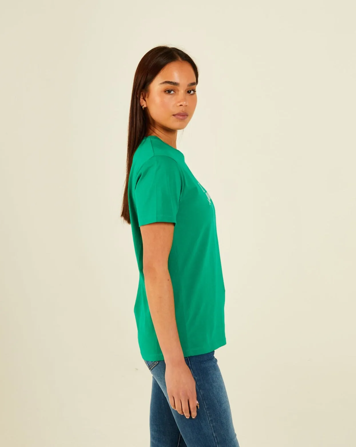 Margie T-Shirt Luscious Green Reinforced Hems No Shrink Fabric