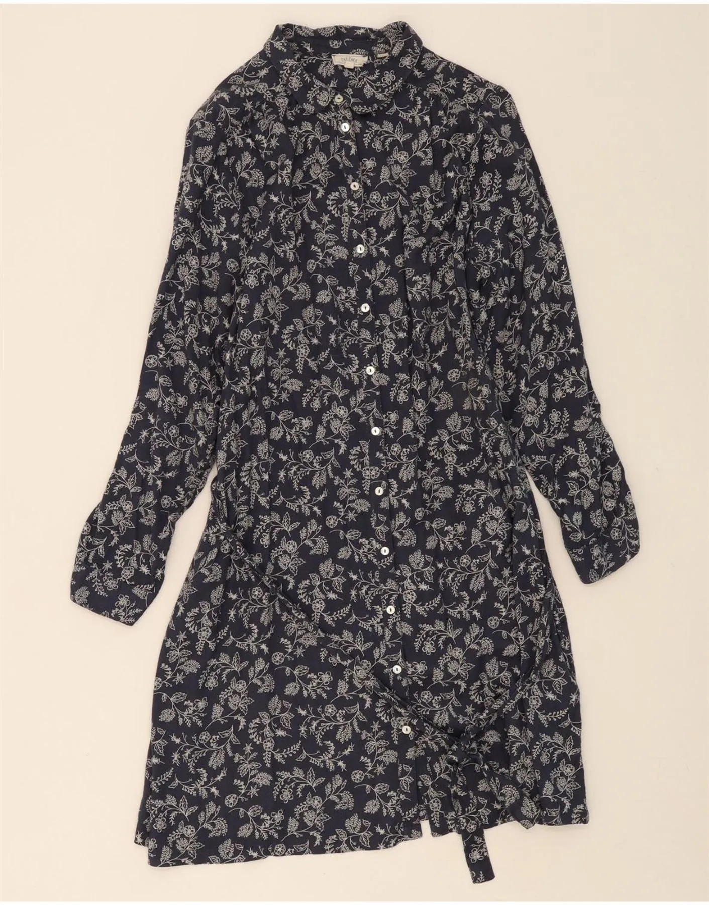 Versatile Layering Moisture Wicking Layer FAT FACE Womens Shirt Dress UK 12 Medium Navy Blue Floral Viscose