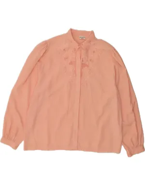 Wardrobe Must-Have Vintage Style VINTAGE Womens Shirt Blouse EU 42/44 Large Pink Floral Polyester