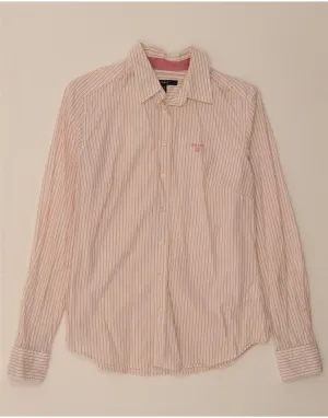 GANT Womens Shirt UK 14 Medium Pink Pinstripe Cotton Retro Vibe