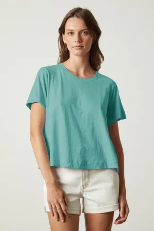 LULA COTTON SLUB SWING TEE Layered Sleeve Construction Cozy Vibes